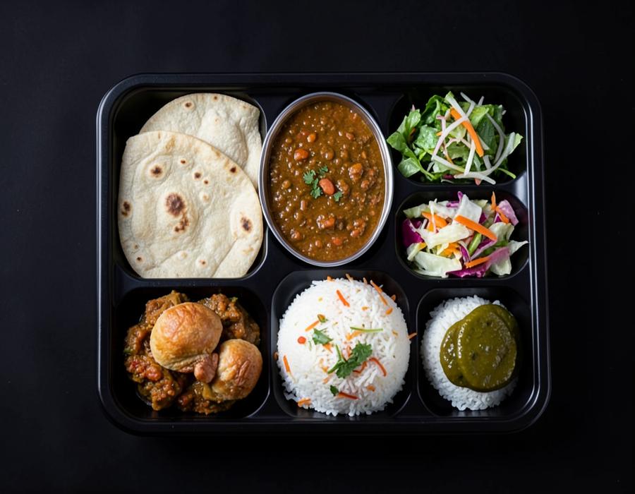 Mini Thali served in a compartment tray